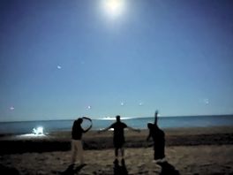 Vollmond am strand vom campingplatz 3 estrellas