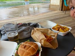 Burger from the onsite kitchen