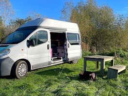 Slight slope as couldn’t get the van all the way back. too muddy