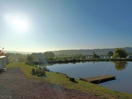 Stunning view over the lake out over camp.