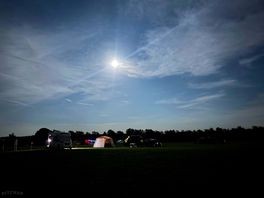 Moon over our camp set up