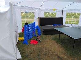 Marquee with table tennis