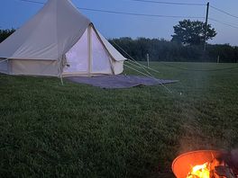 Our pitch with fire pit