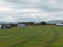 View from motorhome pitch at becca’s camping