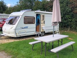 Pitch was excellent and came with a lovely picnic table and umbrella.
