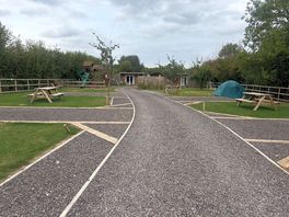 Looking down the site towards the park.