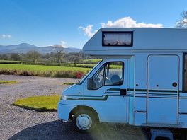 All set up with the mountain range .