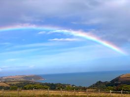 Rainbow over sea
