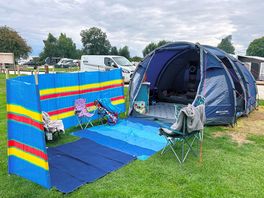 Our set up - plenty of space for run around and the car