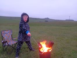 Camp fire burial ground can be seen in the back ground.