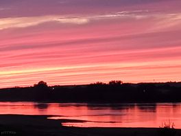 Campsite sunset over the loire river