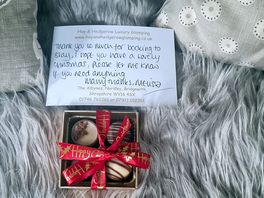 A lovely handwritten message and some chocolates. the personal touch was certainly appreciated by us