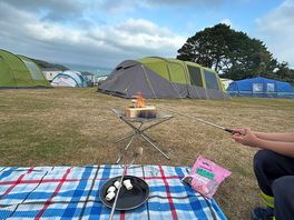 Roasting marshmellows.