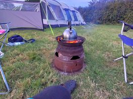 Fire by the tent