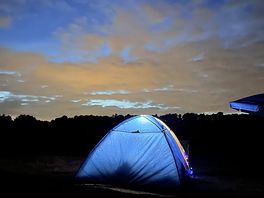 Our tent at dusk