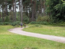 The grandchildren found a great area for their biking next to the site