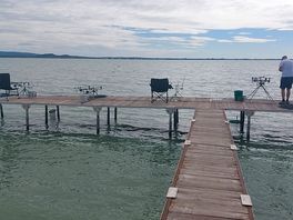 Fishing in lake balaton from site.