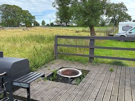 Fire pit next to the bus