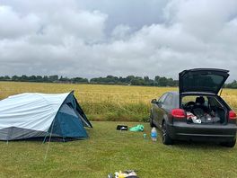 Tent next to car