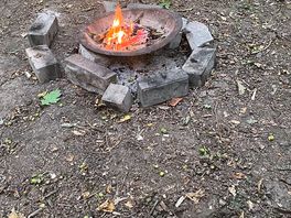 Fire pit in the woods