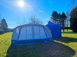 Our tent and toilet gazebo