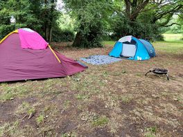 We had too two tents for our pitch and parked by the entrance nearby