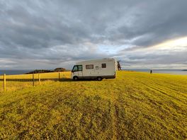 The view with our mobile home.