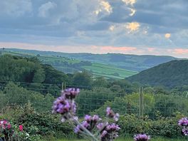 The view over the hills from the hut