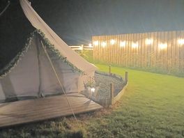 At night with lights on