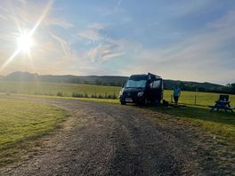 Betty enjoying a warm summer’s evening at plas y cadno