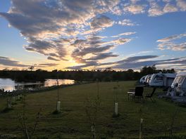 Sunset over the fishing lake