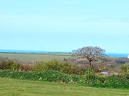 View of the sea and church from our pitch