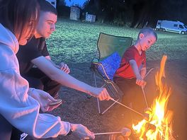 S’mores on the fire pit supplied by the site.
