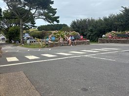 Patiently waiting for a local taxi
