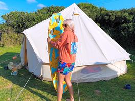 Ready for a surf at trevaunance cove