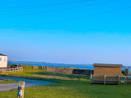 In front of caravan view.