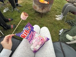 Toasting marshmallows!