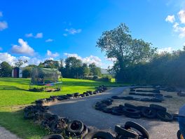 One of the play areas - swings, go kart track, trampolines!
