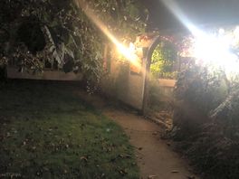 Nighttime entrance to the bar