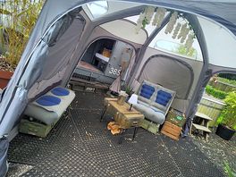 Outside covered seating area