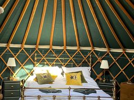 Main bed in yurt