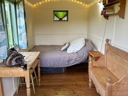 Inside the hut
