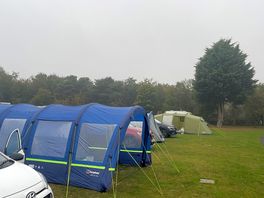 Larch tent pitch.