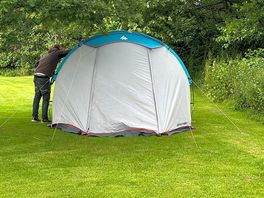 Our set up, completely to ourselves. next to a lovely stream for the dogs to have a splash in!
