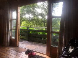 View from inside the cabin