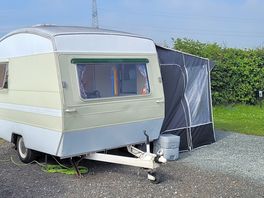 Camping in our retro caravan. 50 year old