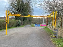 The height barrier at entrance.