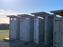 Shower hut sunrise