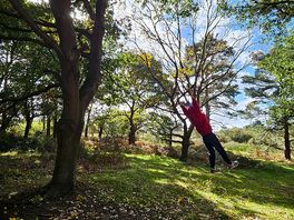 Having fun in the forest