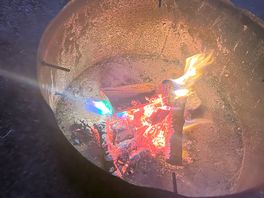 Northern lights fire pit, courtesy of the owners.